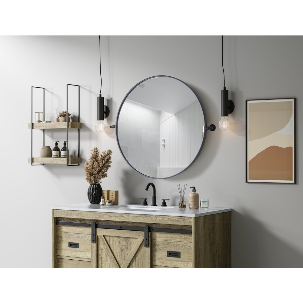 Amoura 30X30 Pivot Mirror In Black