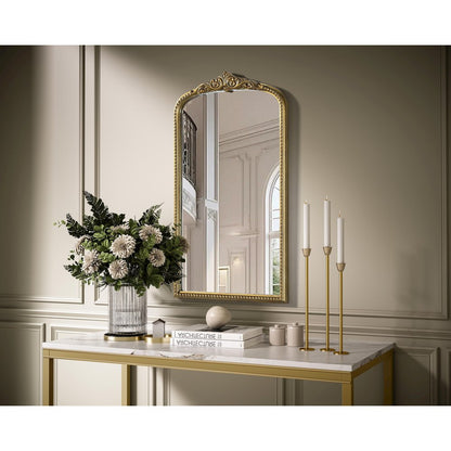 Naomi Vintage Resin Mirror 24x42 in Antique Brass