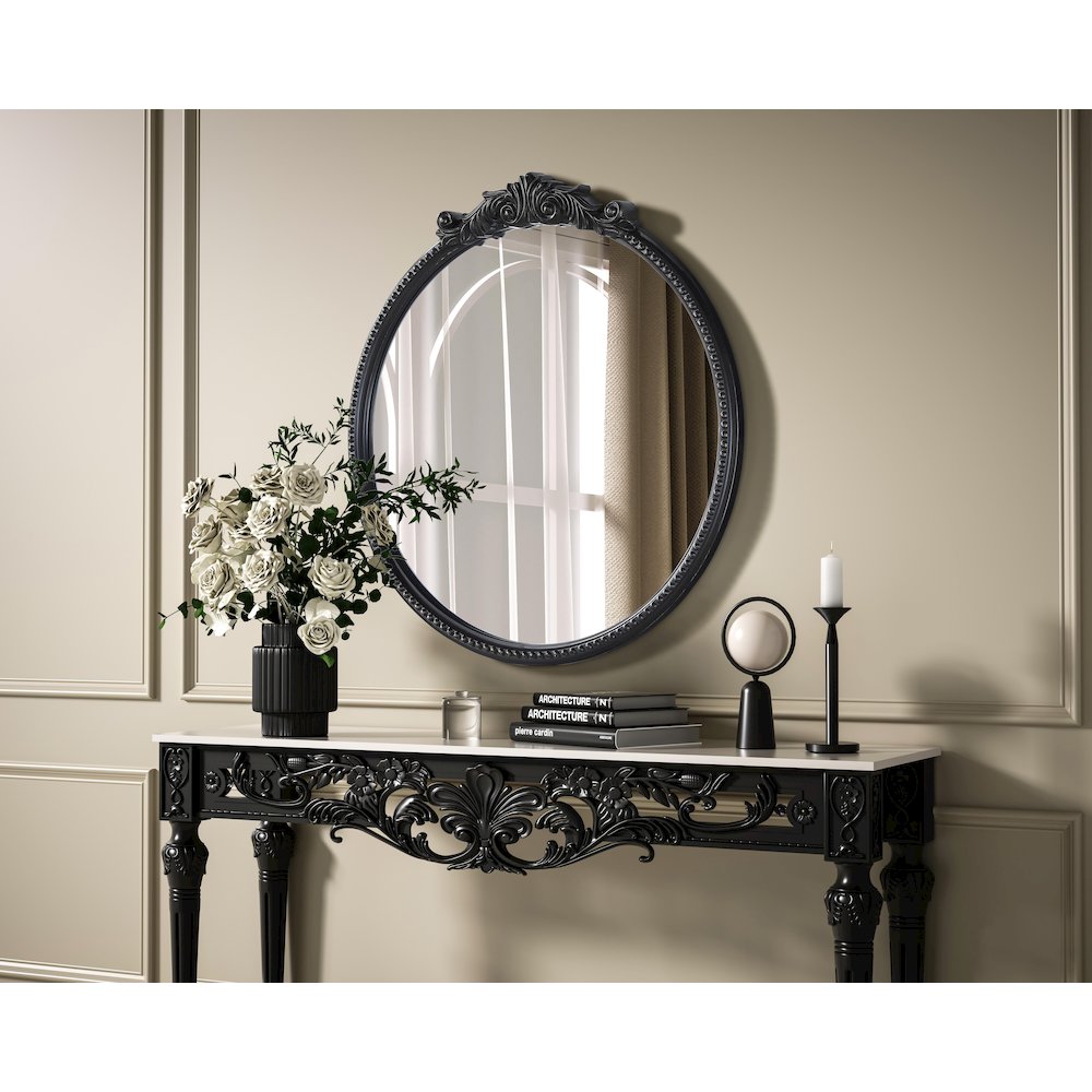 Naomi Vintage Resin Mirror 30x32 in Vintage Bronze