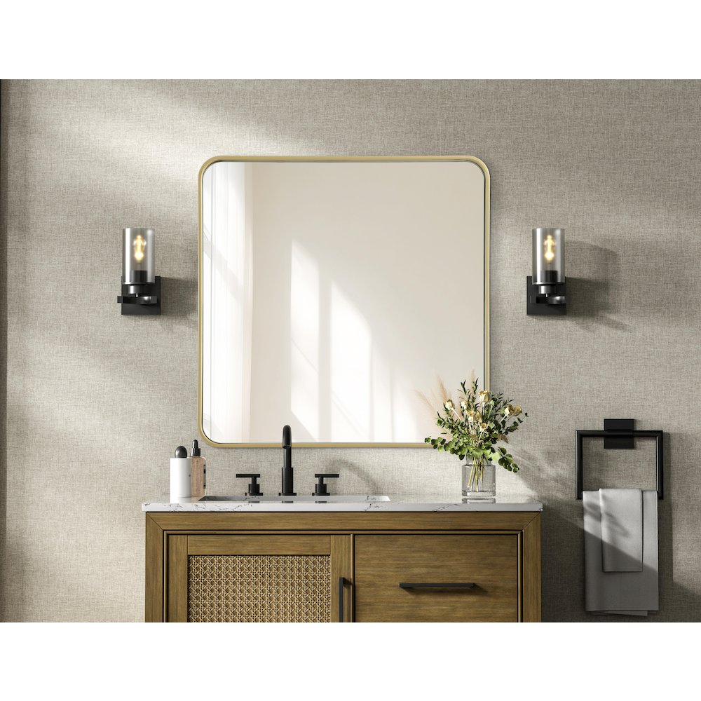 Contour Metal Square Mirror 30x30 in Brass