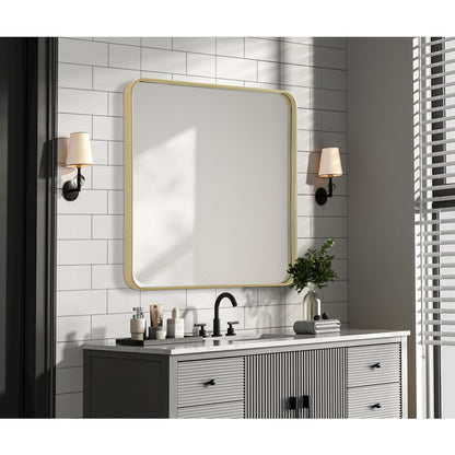 Contour Metal Square Mirror 30x30 in Brass