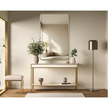 Contour Metal Rectangle Mirror 30x48 in Brass