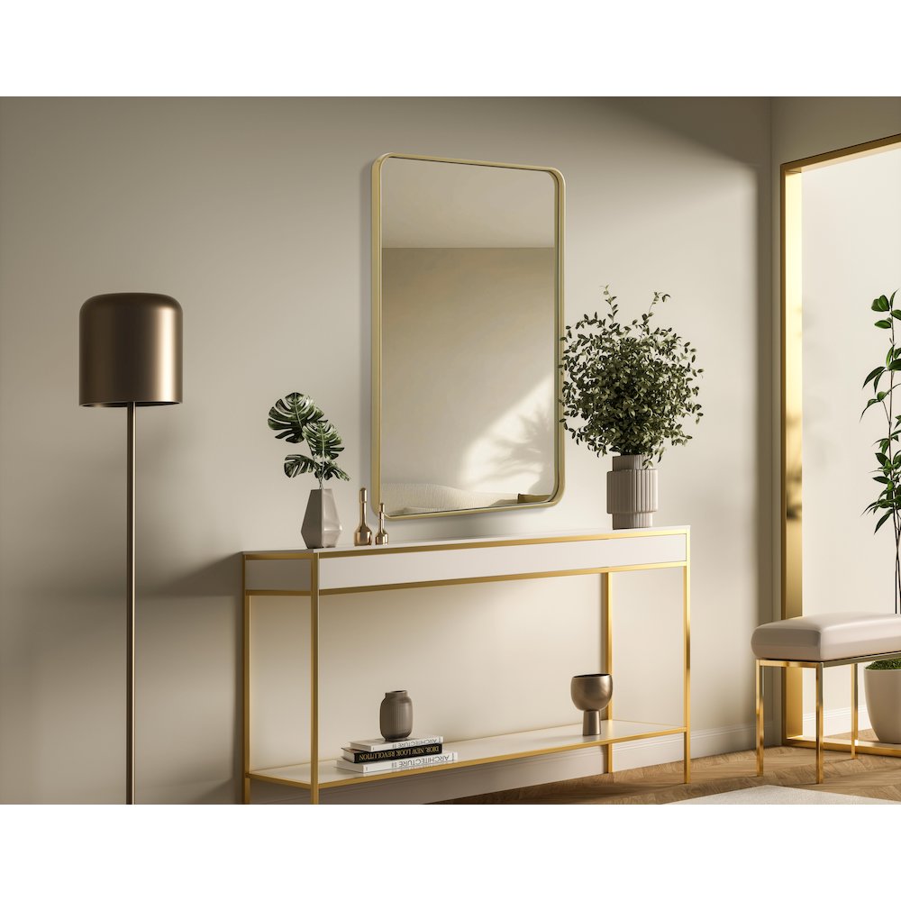 Contour Metal Rectangle Mirror 30x48 in Brass