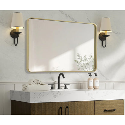 Contour Metal Rectangle Mirror 30x48 in Brass