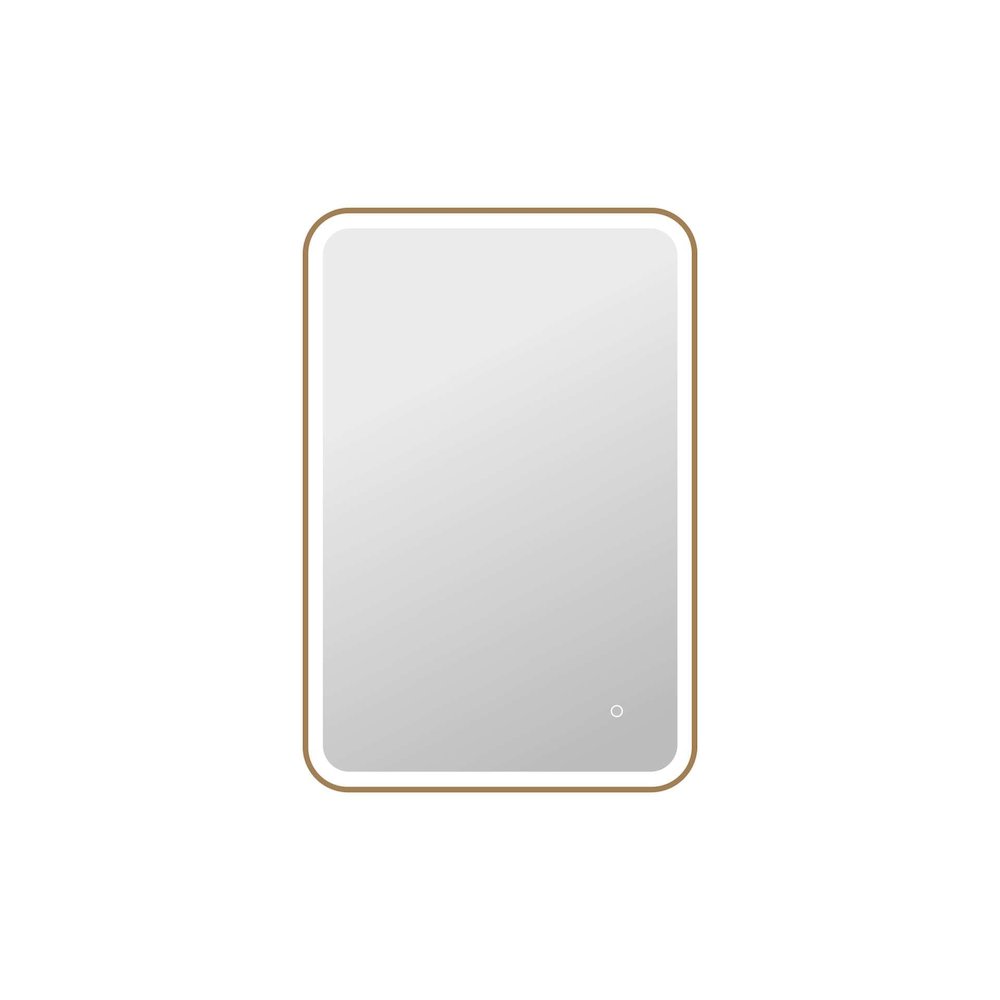 40 Inch Rectangle LED Front and Backlit Wall Mirror in Satin Gold