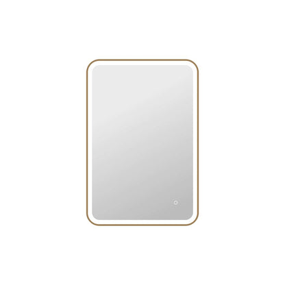 40 Inch Rectangle LED Front and Backlit Wall Mirror in Satin Gold