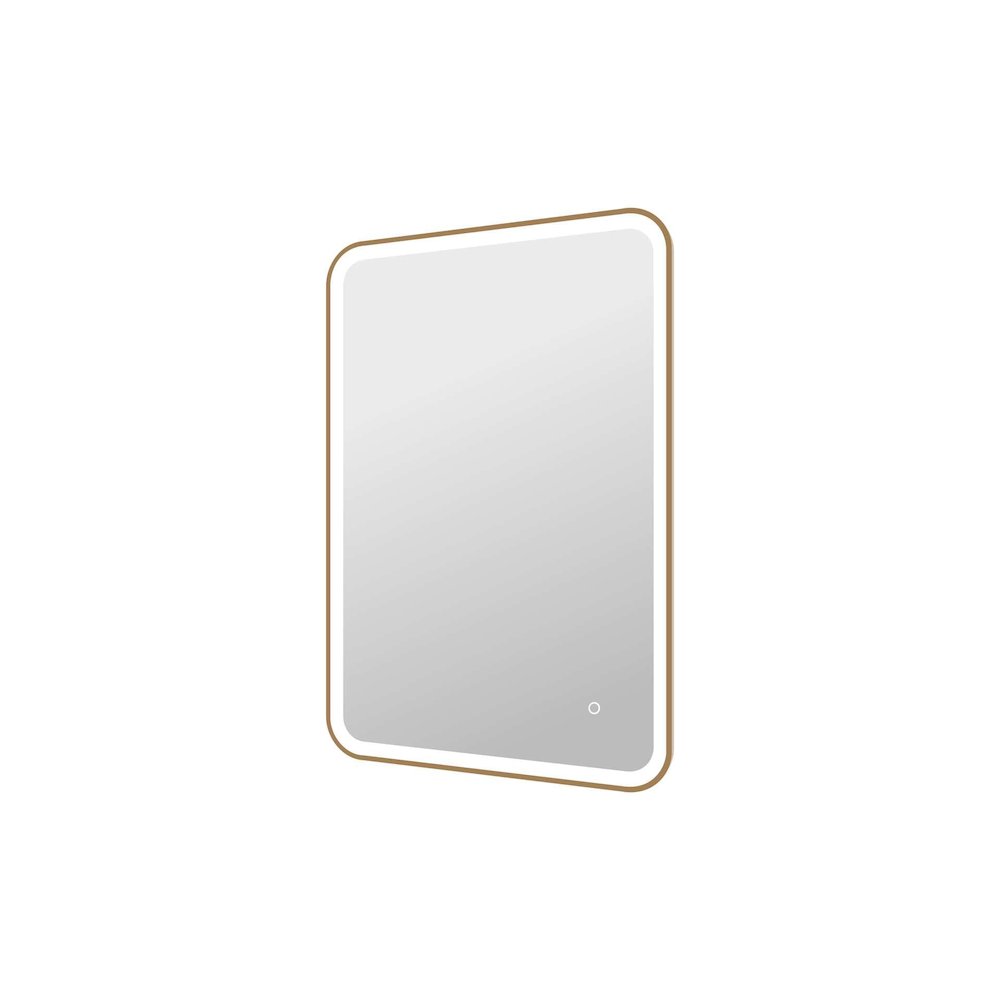 40 Inch Rectangle LED Front and Backlit Wall Mirror in Satin Gold