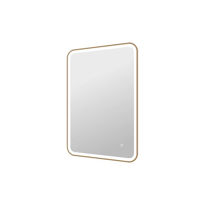 40 Inch Rectangle LED Front and Backlit Wall Mirror in Satin Gold