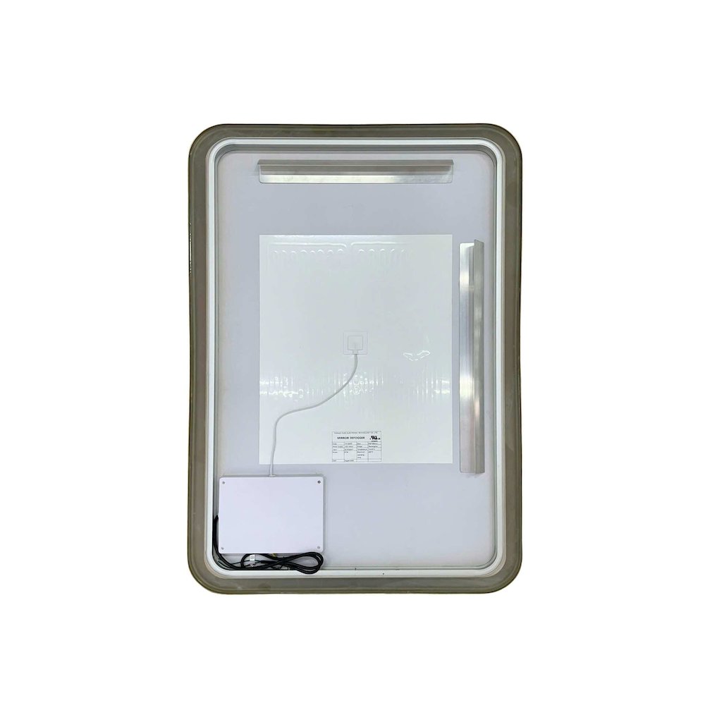 40 Inch Rectangle LED Front and Backlit Wall Mirror in Satin Gold