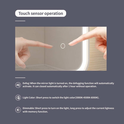 48 Inch Rectangle LED Front and Backlit Wall Mirror in Silver