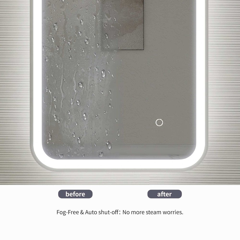 48 Inch Rectangle LED Front and Backlit Wall Mirror in Silver