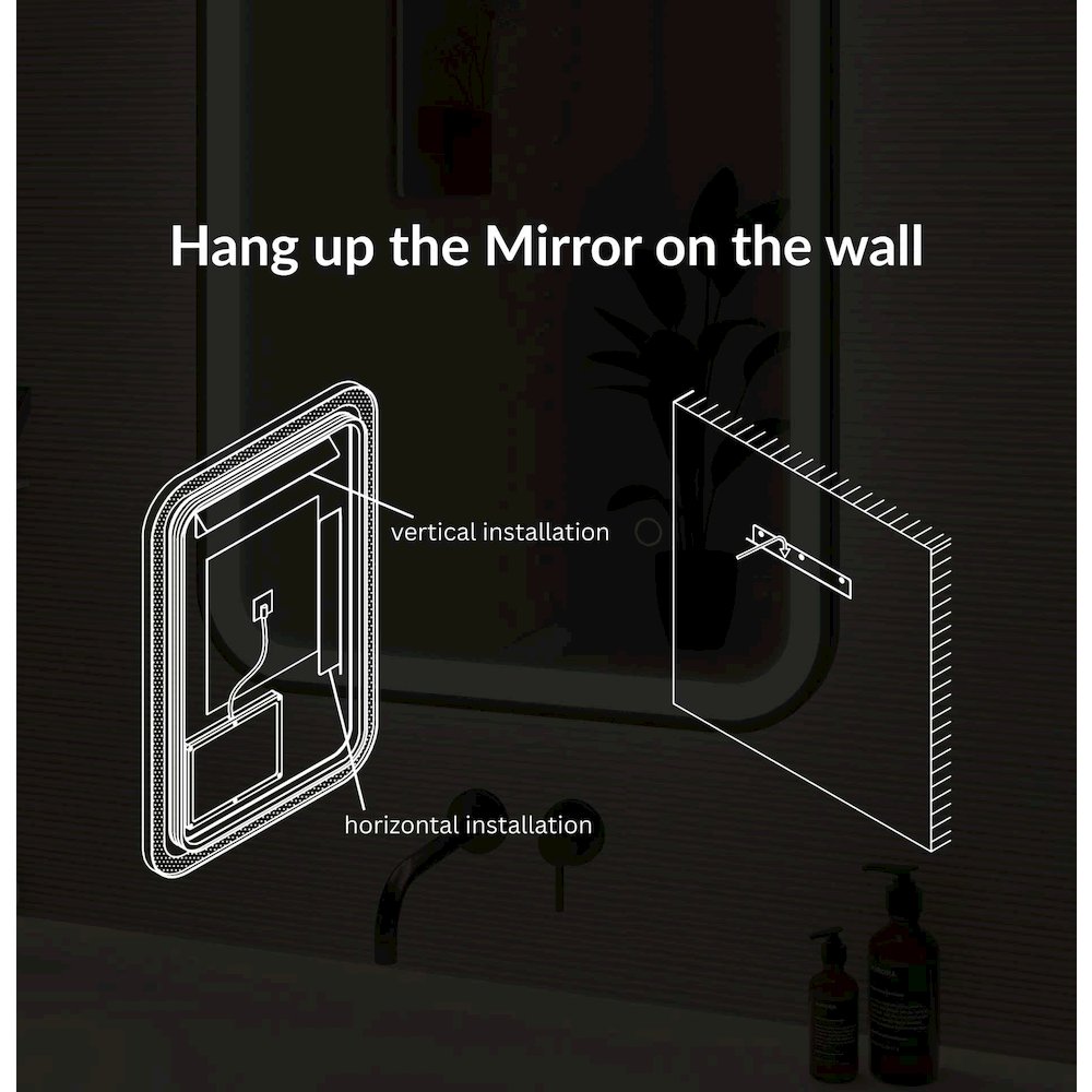 48 Inch Rectangle LED Front and Backlit Wall Mirror in Silver