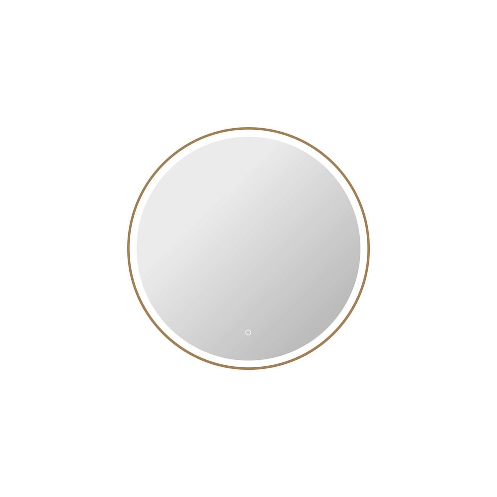 36 Round LED Front and Backlit Wall Mirror in Satin Gold