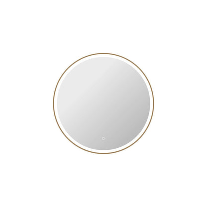 36 Round LED Front and Backlit Wall Mirror in Satin Gold