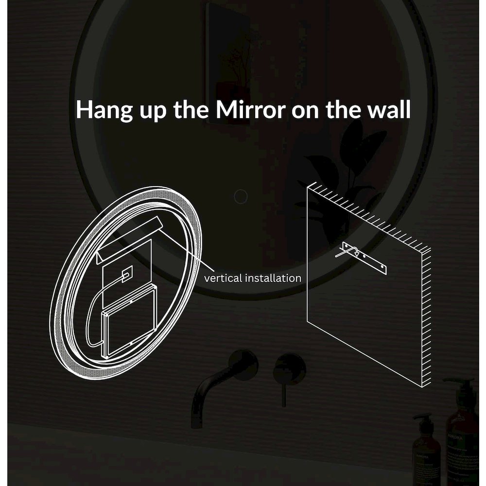 36 Round LED Front and Backlit Wall Mirror in Satin Gold
