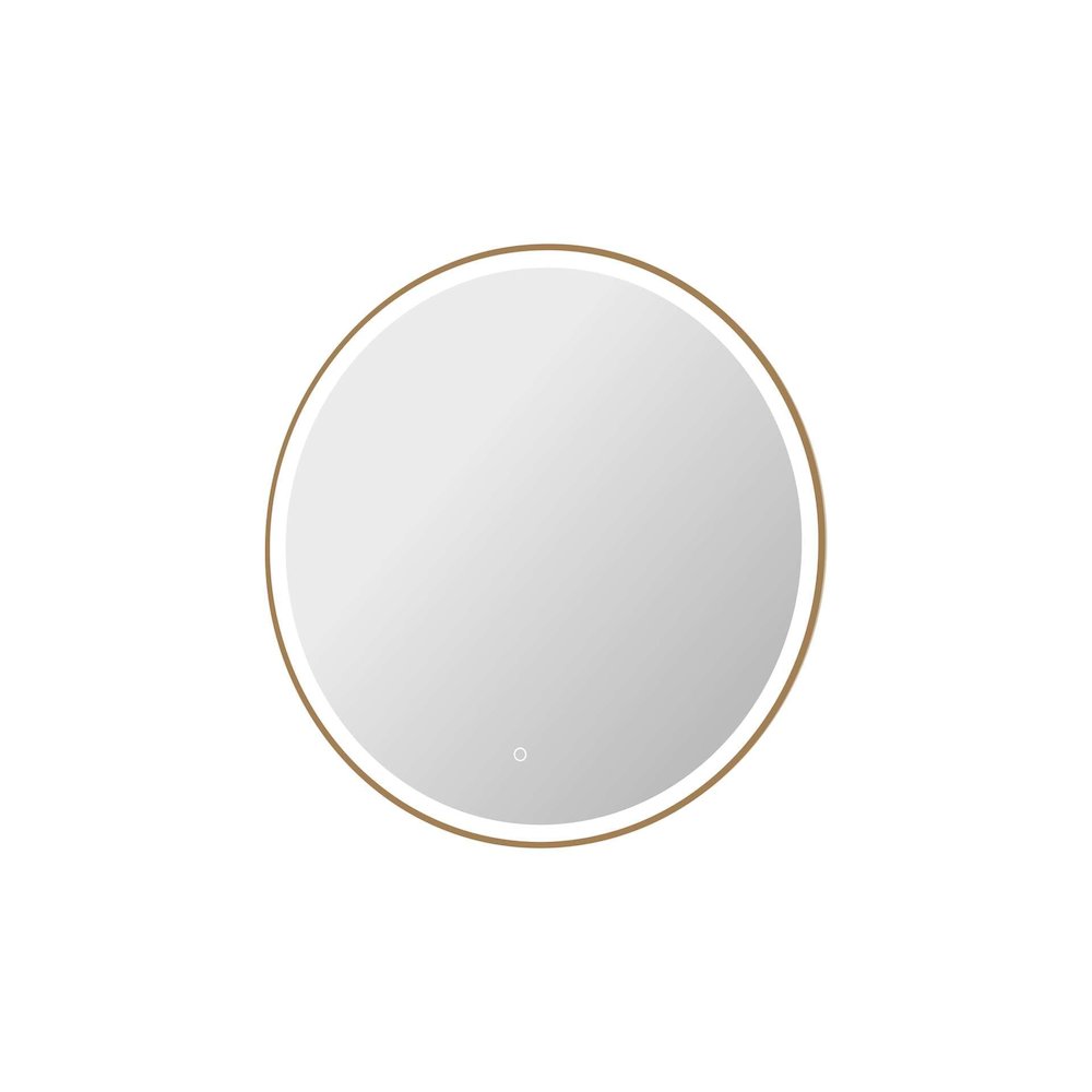36 Round LED Front and Backlit Wall Mirror in Satin Gold