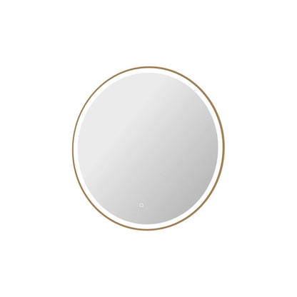 36 Round LED Front and Backlit Wall Mirror in Satin Gold