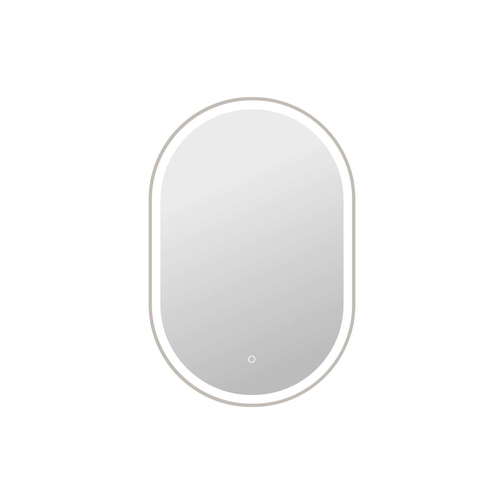 36 Inch Oval LED Front and Backlit Wall Mirror in Silver
