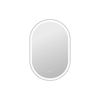 36 Inch Oval LED Front and Backlit Wall Mirror in Silver