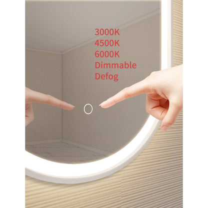 36 Inch Oval LED Front and Backlit Wall Mirror in Silver