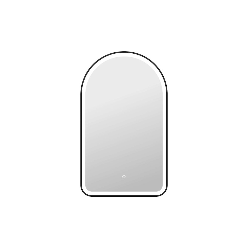 40 Inch Arch LED Front and Backlit Wall Mirror in Black