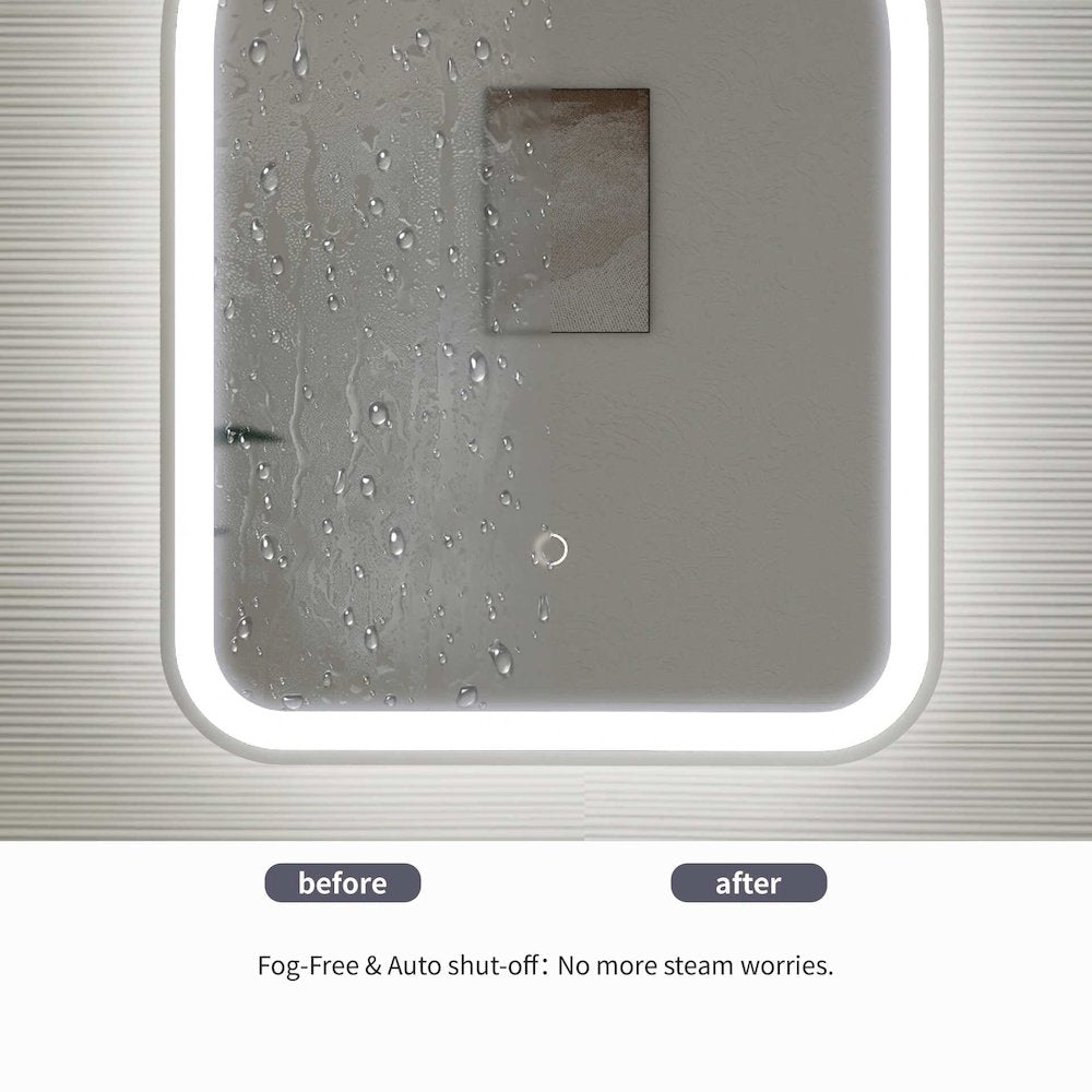 40 Inch Arch LED Front and Backlit Wall Mirror in Silver