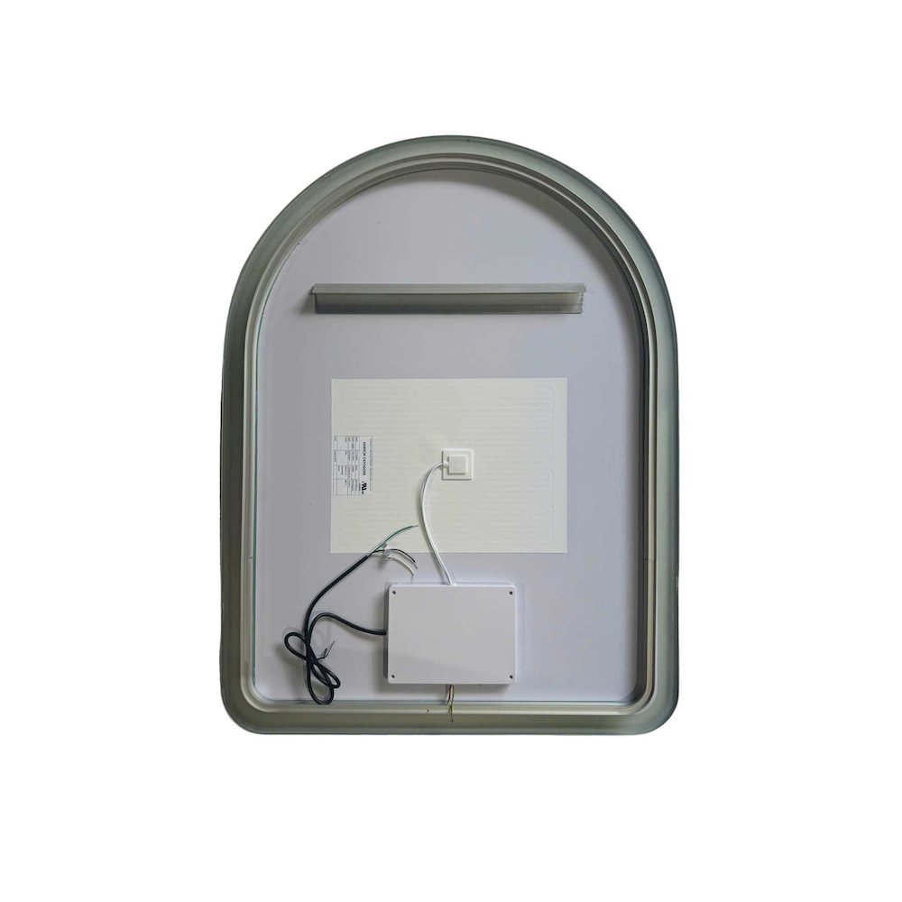 40 Inch Arch LED Front and Backlit Wall Mirror in Silver