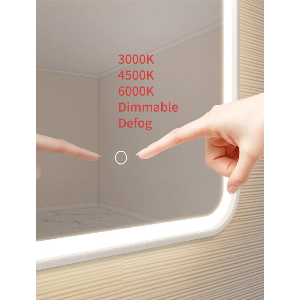 40 Inch Arch LED Front and Backlit Wall Mirror in Silver
