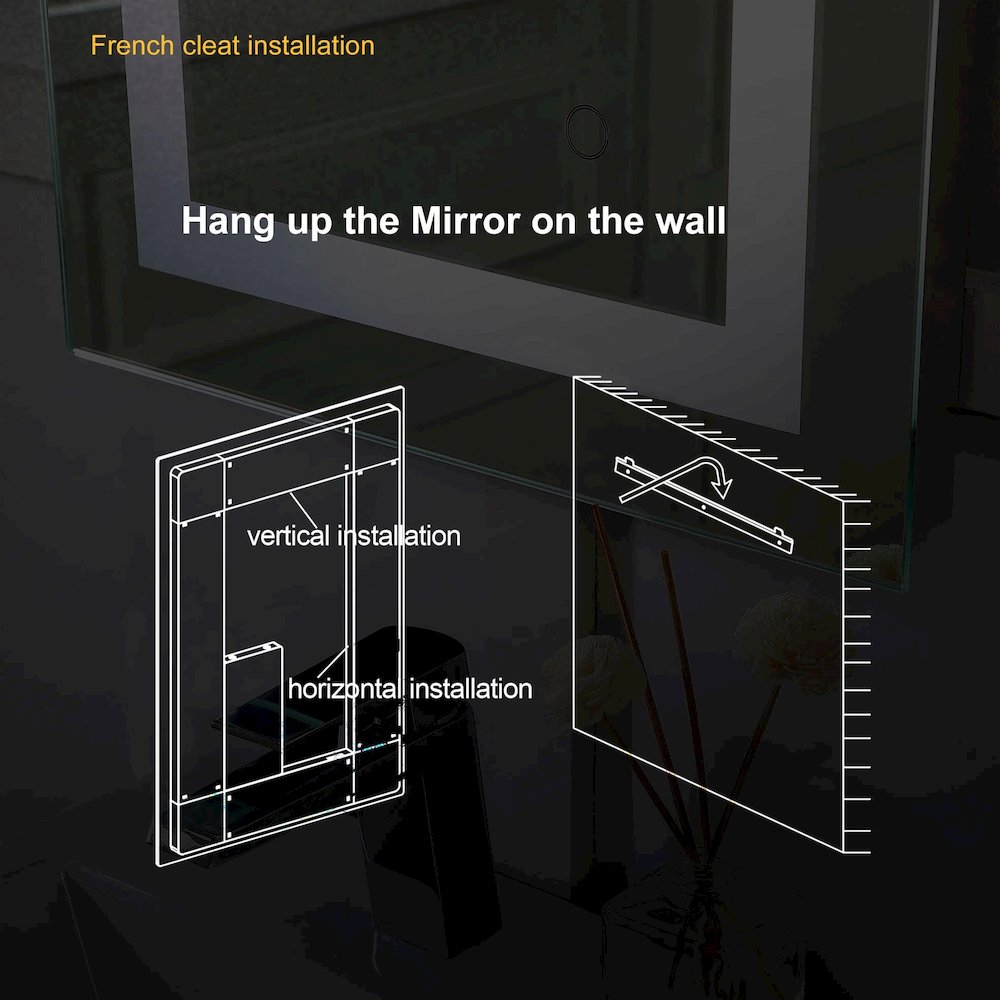 Riven 40X24 Led Mirror, Adjustable Color 3000K/4200K/6400K