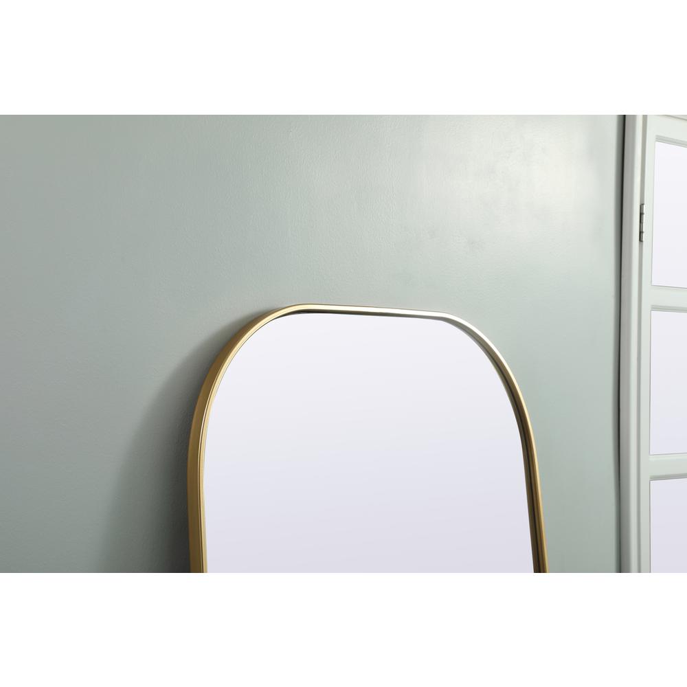 Metal Frame Arch Full Length Mirror 32x76 Inch in Brass