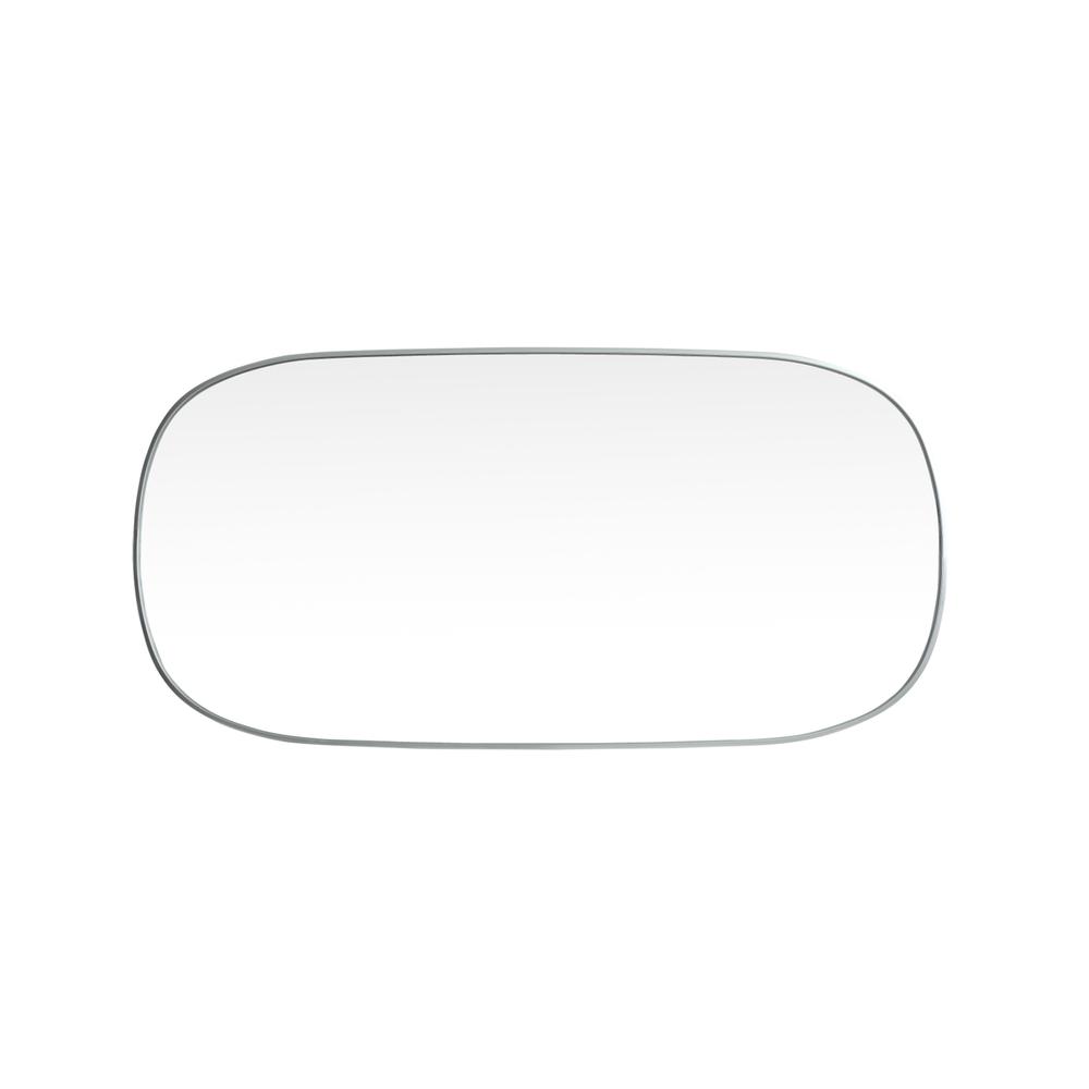 Metal Frame Oval Mirror 30x60 Inch in Silver