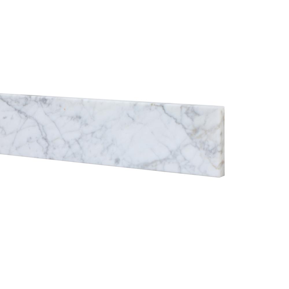 32 inch backsplash in carrara white