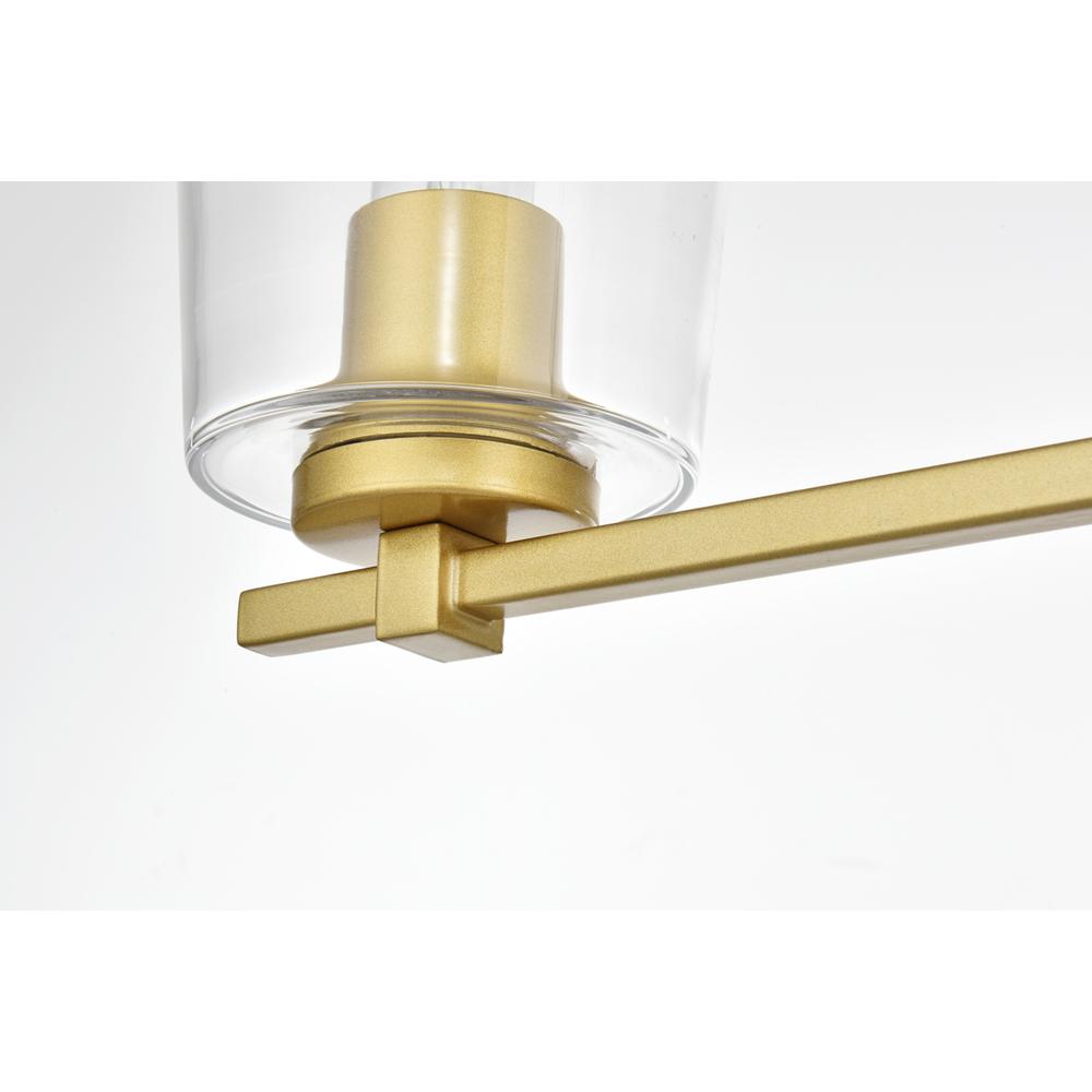 Kacey 3 light Brass and Clear Bath Sconce