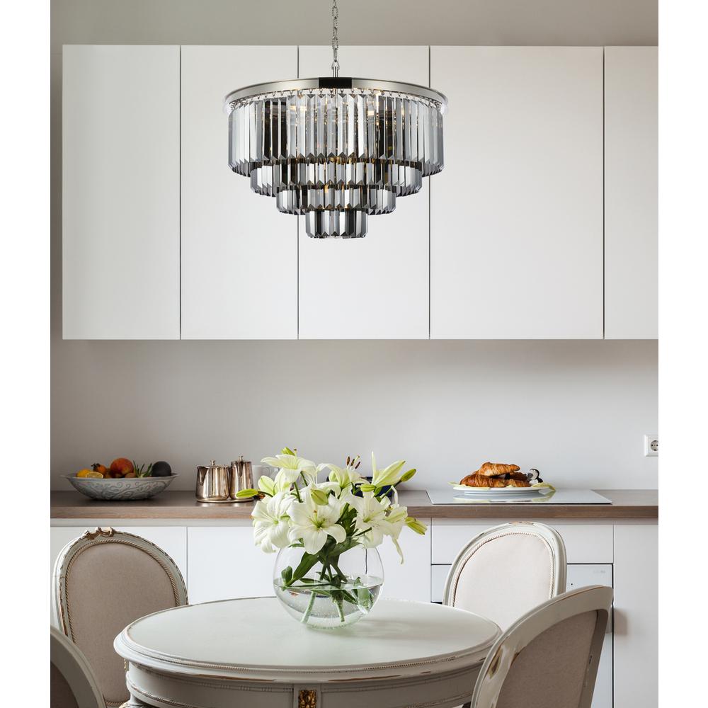 Sydney 17 light polished nickel Chandelier Silver Shade (Grey) Royal Cut Crystal