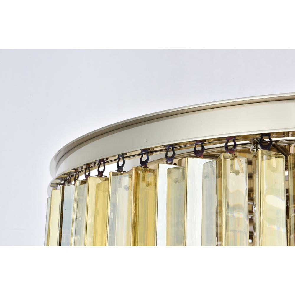 Sydney 8 light polished nickel Chandelier Golden Teak (Smoky) Royal Cut Crystal