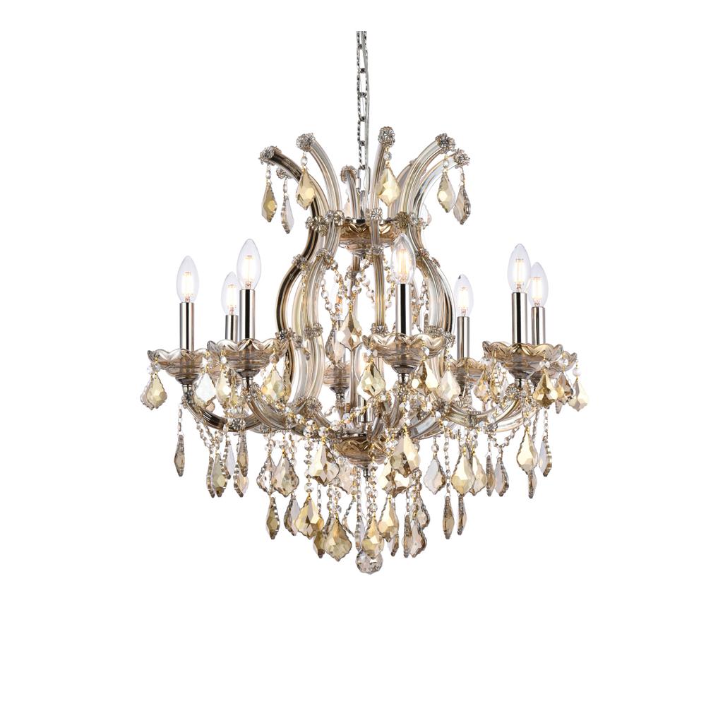 Maria Theresa 9 light Golden Teak Chandelier Golden Teak