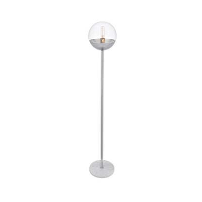 Eclipse 1 Light Chrome Floor Lamp With Clear Glass