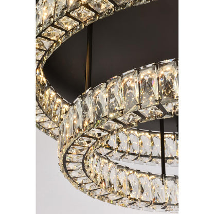 Monroe 33 inch LED double flush mount in black