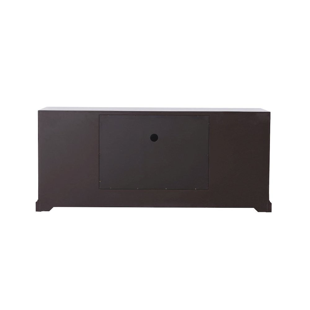 60 In. Mirrored Tv Cabinet Stand In Dark Walnut