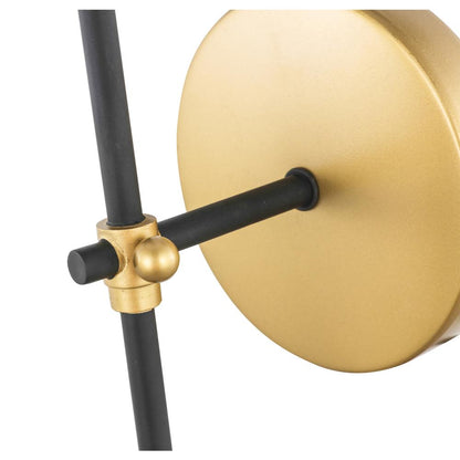Mel 1 light Brass and Black and White shade wall sconce