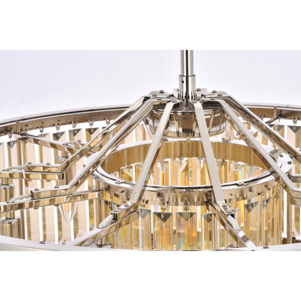 Chelsea 10 light polished nickel Chandelier Golden Teak