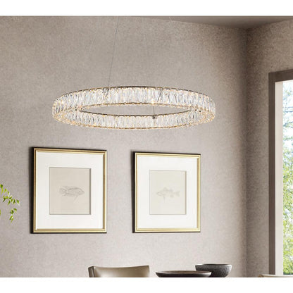 Monroe Integrated LED chip light gold Chandelier Clear Royal Cut Crystal