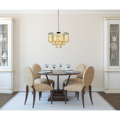 Sydney 9 light polished nickel Chandelier Golden Teak (Smoky) Royal Cut Crystal