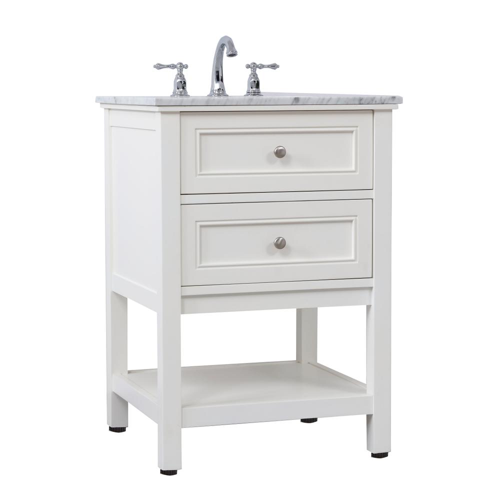 24 in. Single bathroom vanity set in White