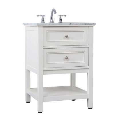 24 in. Single bathroom vanity set in White