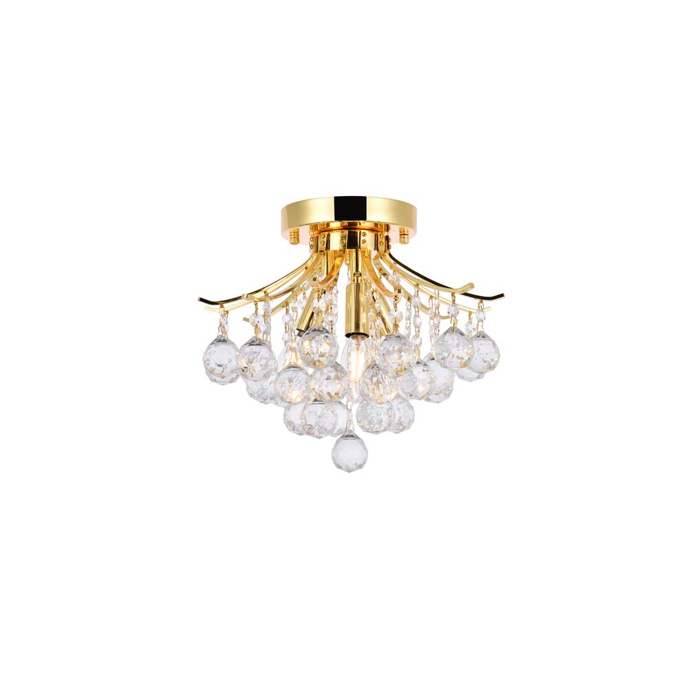 Toureg 3 light Gold Flush Mount Clear Royal Cut Crystal