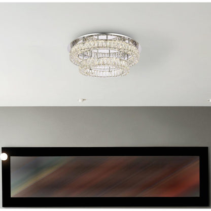 Monroe 30 inch LED double flush mount in chrome