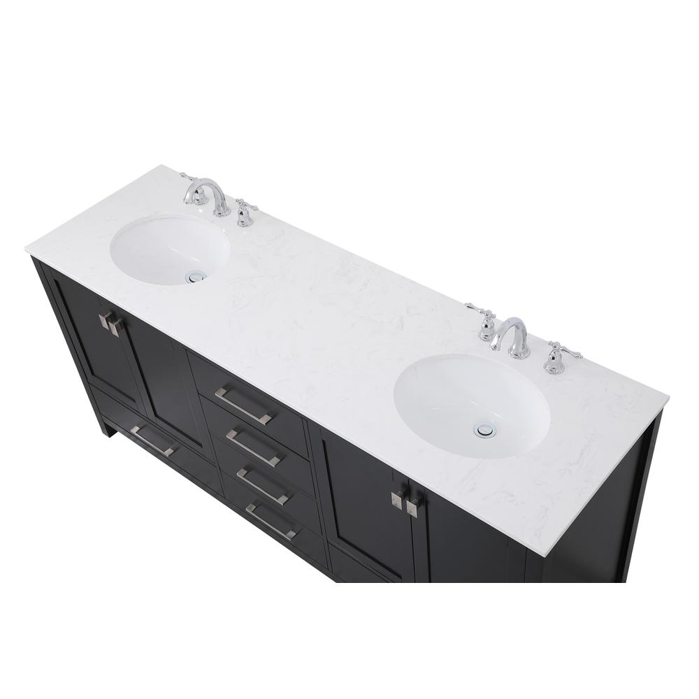 72 inch Double Bathroom Vanity in Black