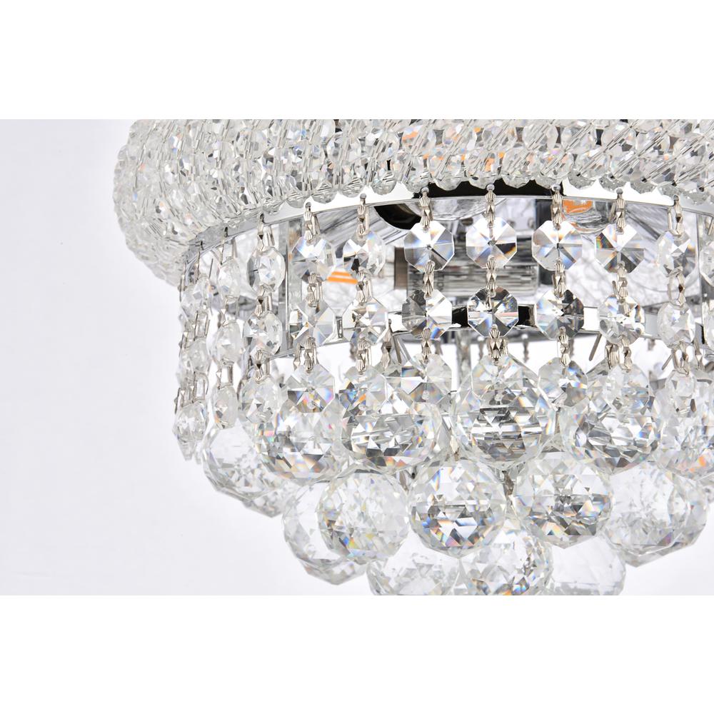 Primo 3 light Chrome Flush Mount Clear Royal Cut Crystal