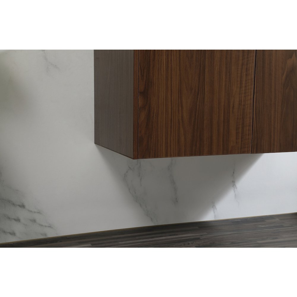 36 Inch Single Bathroom Vanity In Walnut With Backsplash